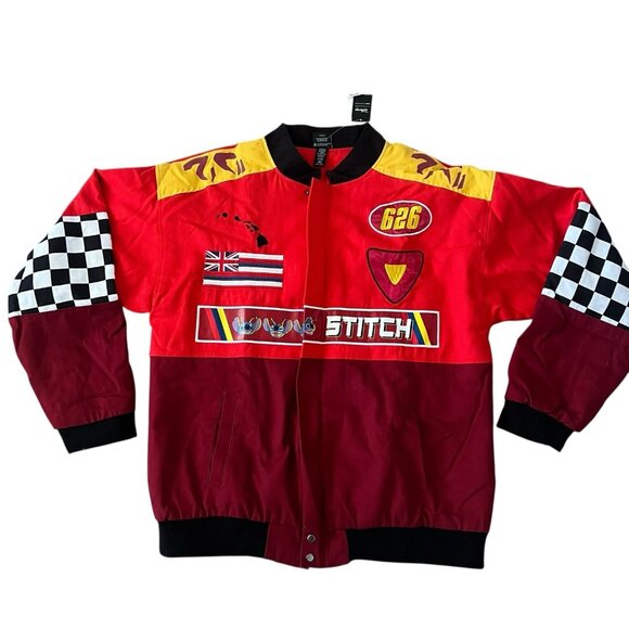 Lilo & Stitch Racing Jacket Coat Size Medium Red Embroidered The Red One 626 NEW - Picture 1 of 10